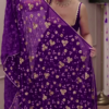heavy purple anarkali set with embroidered dupatta - Image 4